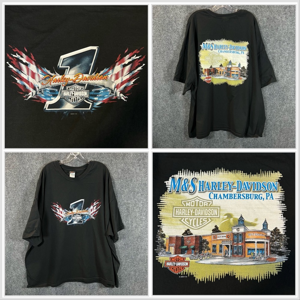 VTG Harley Davidson '02-'04 Made in USA 5XL M&S Chambersburg, PA SS T-Shirt
